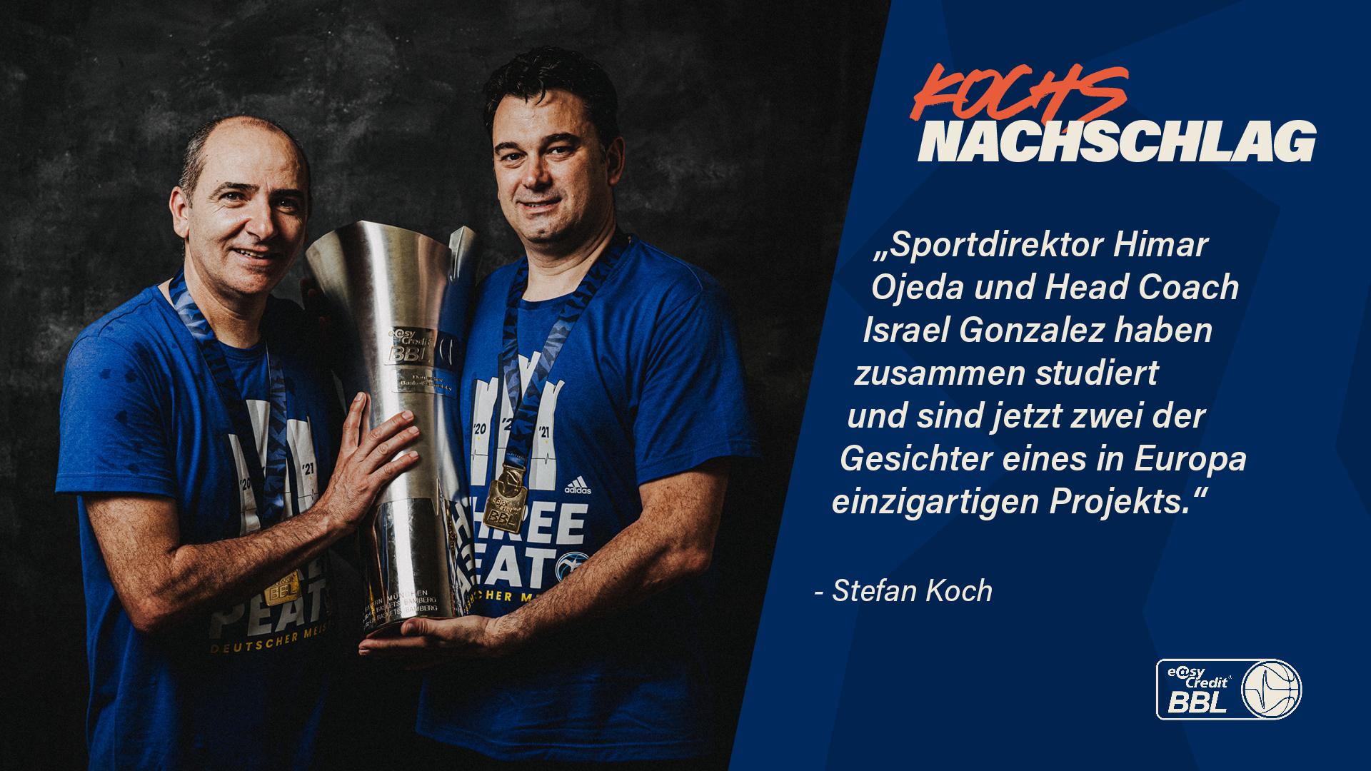 Glückwunsch in die Hauptstadt: ALBA BERLIN hat völlig verdient die Deutsche Meisterschaft 2022 gewonnen. Die Berliner waren das beste Team der Hauptrunde und hievten ihr Spiel in den Playoffs auf ein noch deutlich höheres Level. Wie die Mannschaft nach der Heimklatsche am Freitag zwei Tage später in München zurückgekommen ist, unterstreicht die mentale Stärke, welche die Albatrosse mittlerweile auszeichnet. Mit Sportdirektor Himar Ojeda und Head Coach Israel Gonzalez haben zwei ehemalige Studienkollegen großen Anteil an diesem Erfolg.