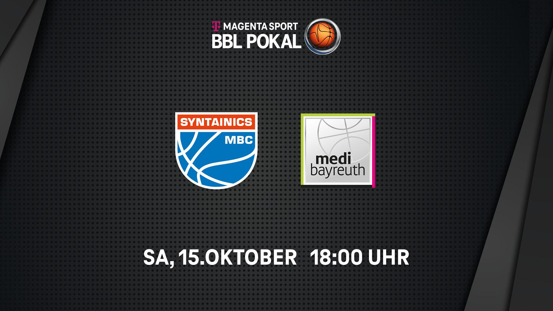 Der SYNTAINICS MBC und medi bayreuth zählen in der easyCredit BBL zu den Teams, die laut den allgemeinen Prognosen voraussichtlich um den Klassenerhalt kämpfen werden. Beide haben sich aber immerhin – jeweils nach Verlängerung – schon einen Sieg errungen. Bayreuth kämpfte am ersten Spieltag mit einem furiosen Schlussspurt in Frankfurt 83:82 nach Verlängerung nieder. Der MBC benötigte am vergangenen Wochenende in Würzburg sogar zwei Overtimes, bevor der 117:112-Sieg feststand. Im Pokal können beide nach diesen beiden Siegen etwas befreiter aufspielen.