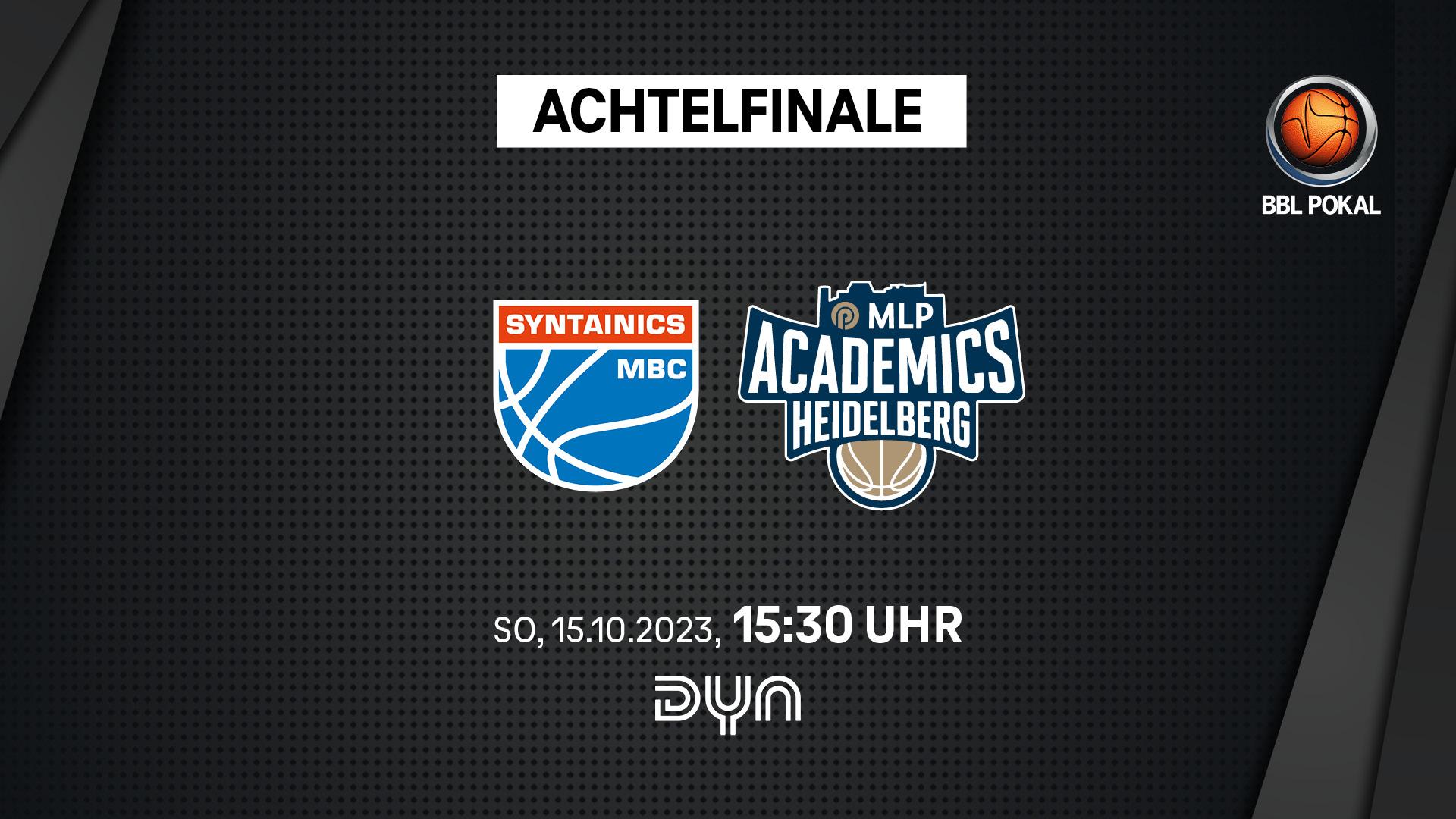 Mit jeweils drei Niederlagen im Ligabetrieb stehen die MLP Academics Heidelberg und der SYNTAINICS MBC auf den letzten beiden Plätzen, nur die Bamberg Baskets haben auch noch keinen Erfolg in der Hauptrunde eingefahren. Da ist der BBL Pokal so etwas wie ein Hoffnungsschimmer: Denn nach den Siegen in der ersten Runde haben beide Teams die Chance, dort ins Viertelfinale einzuziehen – und demnach auch Selbstvertrauen für den Liga-Alltag zu tanken.