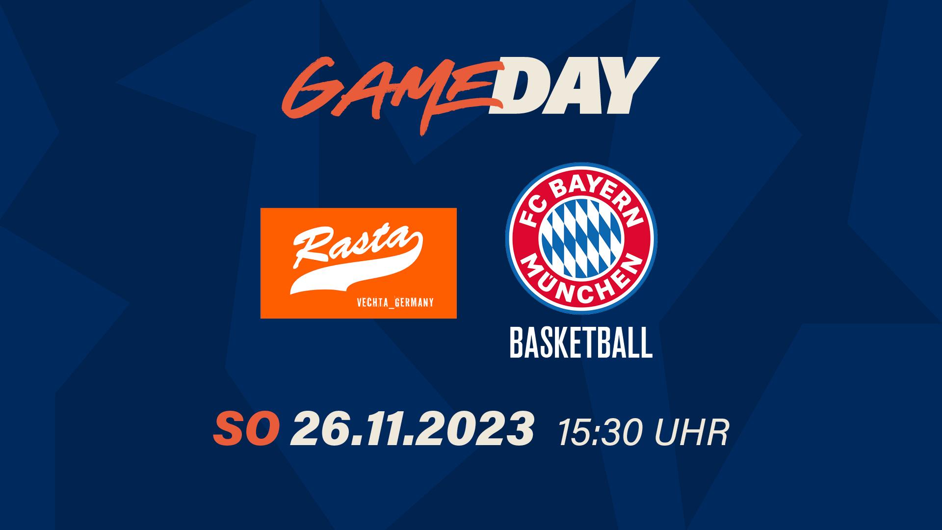 Ein wenig herrscht verkehrte Welt bei diesem Duell, denn vor dem neunten Spieltag steht Aufsteiger RASTA Vechta mit 6:2 Siegen auf dem vierten, der FC Bayern München mit 5:3 auf dem siebten Platz. Beides darf als überraschend gelten. Die Bayern mussten zudem am Donnerstagabend eine nicht nur überlange Nervenschlacht überstehen, sondern auch noch zwei schmerzhafte verletzungsbedingte Ausfälle hinnehmen. Zwar siegten sie in der Euroleague in Lyon mit 101:100 nach doppelter Verlängerung, mussten aber im Verlauf des Spiels zunächst Weltmeister Andi Obst nach einer Fußverletzung und später Leandro Bolmaro aufgrund einer Blessur an der Wade ersetzen.