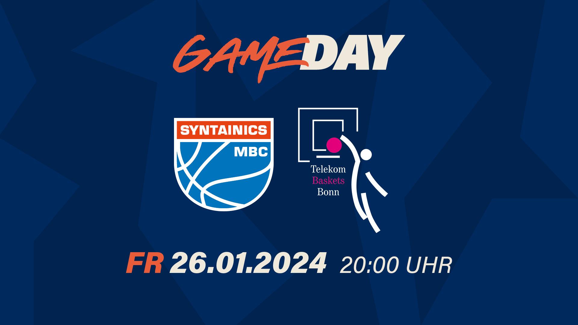 ünktlich für das Gastspiel seines früheren Clubs hat Trainer Predrag Krunic den SYNTAINICS MBC mit überzeugenden Siegen gegen Tübingen und Heidelberg ins Laufen gebracht und kann mit 6:11 Siegen vergleichsweise entspannt in die Rückrunde gehen. Natürlich sind die Bonner Telekom Baskets aus einem anderen Holz geschnitzt als die Abstiegskandidaten Tübingen und Heidelberg, aber die zuletzt durch Heimniederlagen gegen Chemnitz und Berlin auf nur noch 10:8 Siege zurechtgestutzten Bonner sollten durch die hohen Dreierquoten, mit denen der MBC seine letzten Gegner überrollt hat (siehe unten), gewarnt sein.