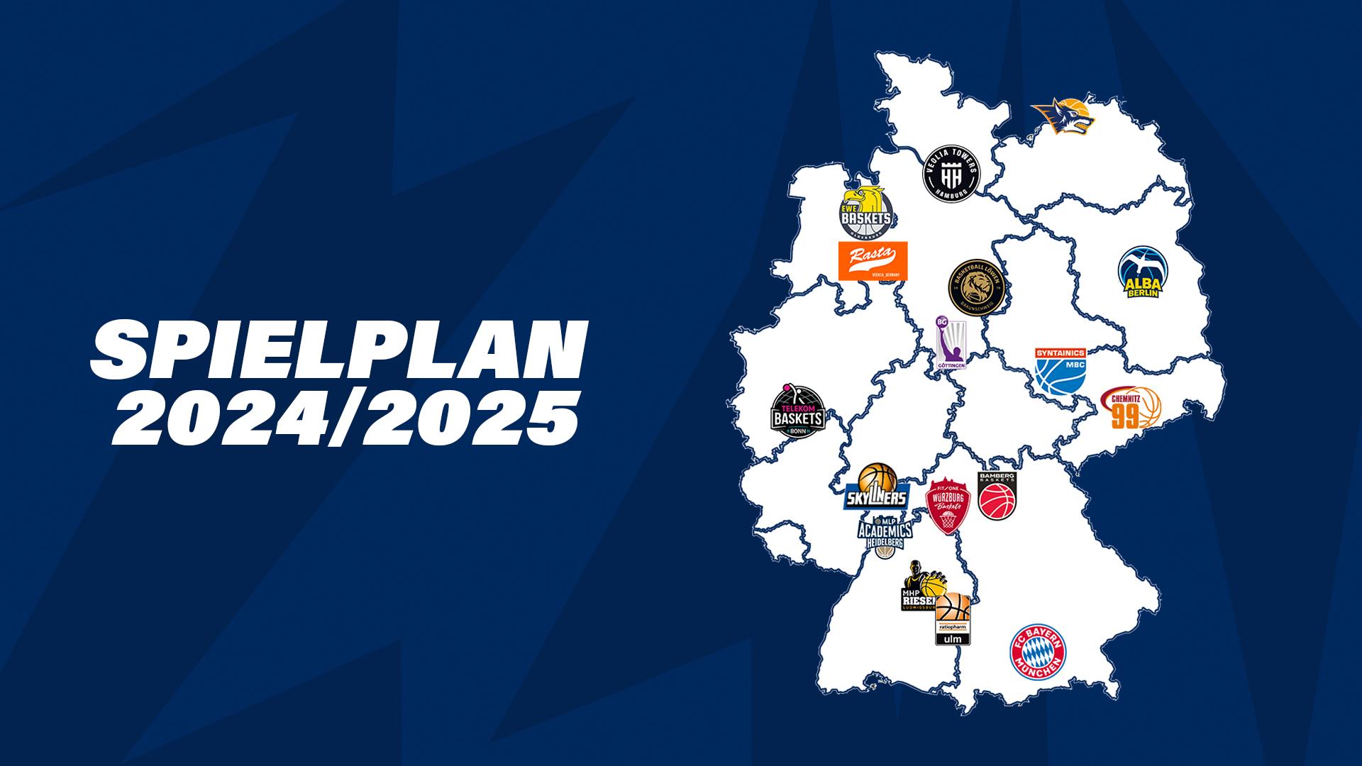 Bevor die easyCredit Basketball Bundesliga (easyCredit BBL) in die 59. Spielzeit startet, findet am Wochenende 14./15. September 2024 die erste Runde des BBL Pokals statt.
Der Deutsche Meister und Pokalsieger FC Bayern München Basketball eröffnet offiziell die Saison 2024/2025 am 20. September 2024 mit einem Heimspiel gegen die NINERS Chemnitz.