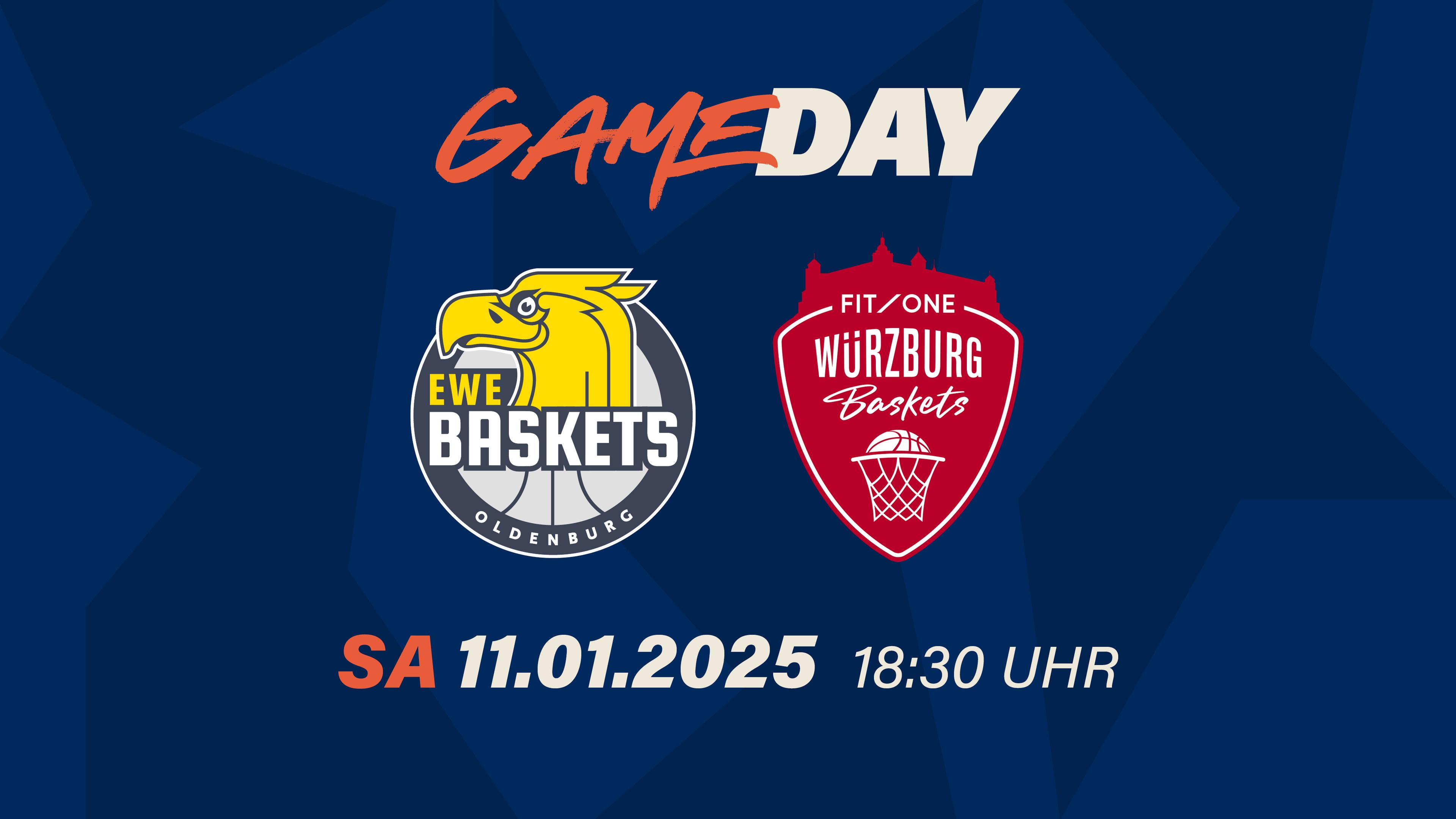Die FIT/One Würzburg Baskets befinden sich in der Tabelle dort, wo sich ihr Besuch am Samstag dem Selbstverständnis nach selbst einordnet: im vorderen Drittel. Mit einer Bilanz von 9-4 liegen die Franken, die sich zudem für die „Round of 16“ in der Champions League qualifiziert haben, gleichauf mit Tabellenführer Bayern München. Die Niedersachsen hingegen, die durchaus neidisch Richtung Gegner blicken, laufen der Musik mit 6-8 als Zwölfter noch hinterher; aktuell außerhalb der Play-In-Ränge geht es für die Mannschaft von Trainer Mladen Drijencic zu Jahresbeginn darum, wichtige Siege einzufahren. Der Druck wird andernfalls immer größer, denn bereits zweimal fanden die Playoffs in den vergangenen drei Jahren ohne Oldenburg statt.