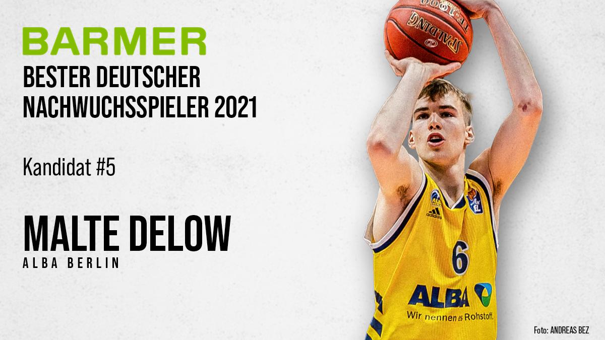 Malte Delow, Flügelspieler bei ALBA BERLIN, ist als "Bester deutscher Nachwuchsspieler" der Saison 2020/21 nominiert worden. Er ist einer von sechs Kandidaten für den Award, den die easyCredit BBL in Kooperation mit der BARMER verleiht. Was haltet Ihr von Delows Saison? Hier seine Video-Highlights: